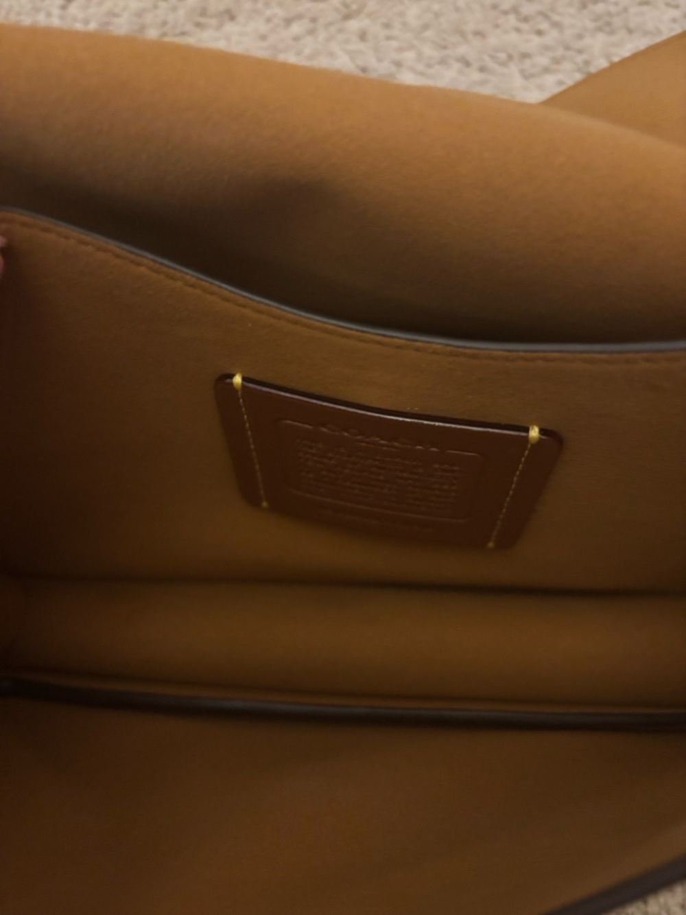Coach Tabby Honey Brown Leather Shoulder Bag with Gold Chain - Picture 9 of 9